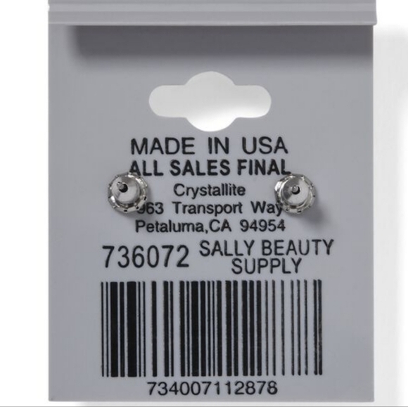 Crystallite Destine Silver Crystal Clear Cube 6 mm Earrings - Picture 2 of 2